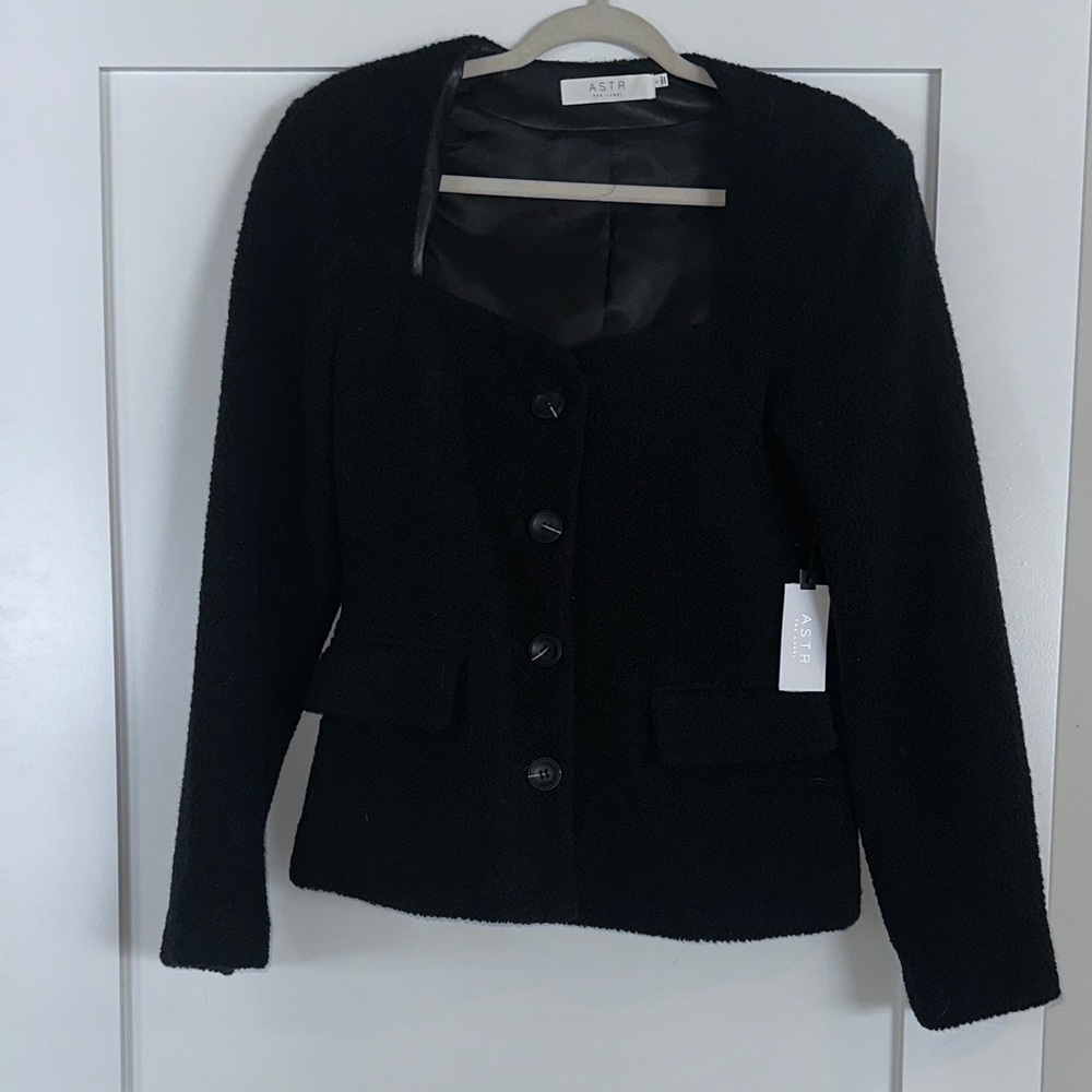Astr Black Textured Blazer